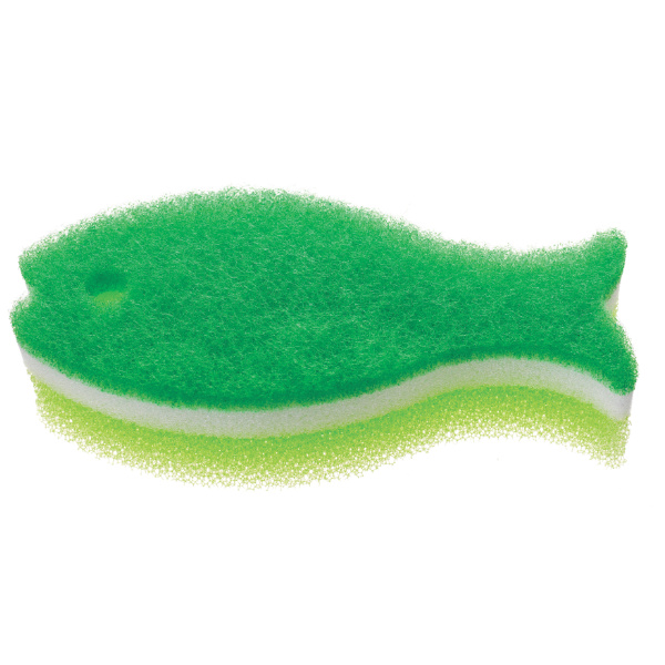 marna マーナ おさかなスポンジ K170 K662 ( キッチンスポンジ 食器用スポンジ 台所用スポンジ 食器用 クリーナー キッチン スポンジ たわし 掃除 お魚スポンジ ) 【ディープグリーン】 ディープグリーン