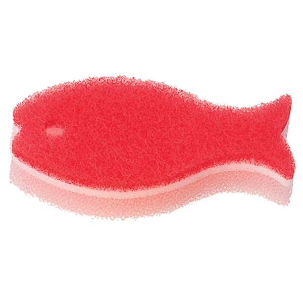 marna マーナ おさかなスポンジ K170 K662 ( キッチンスポンジ 食器用スポンジ 台所用スポンジ 食器用 クリーナー キッチン スポンジ たわし 掃除 お魚スポンジ ) 【レッド】 レッド
