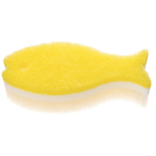 marna マーナ おさかなスポンジ K170 K662 ( キッチンスポンジ 食器用スポンジ 台所用スポンジ 食器用 クリーナー キッチン スポンジ たわし 掃除 お魚スポンジ ) 【イエロー】 イエロー