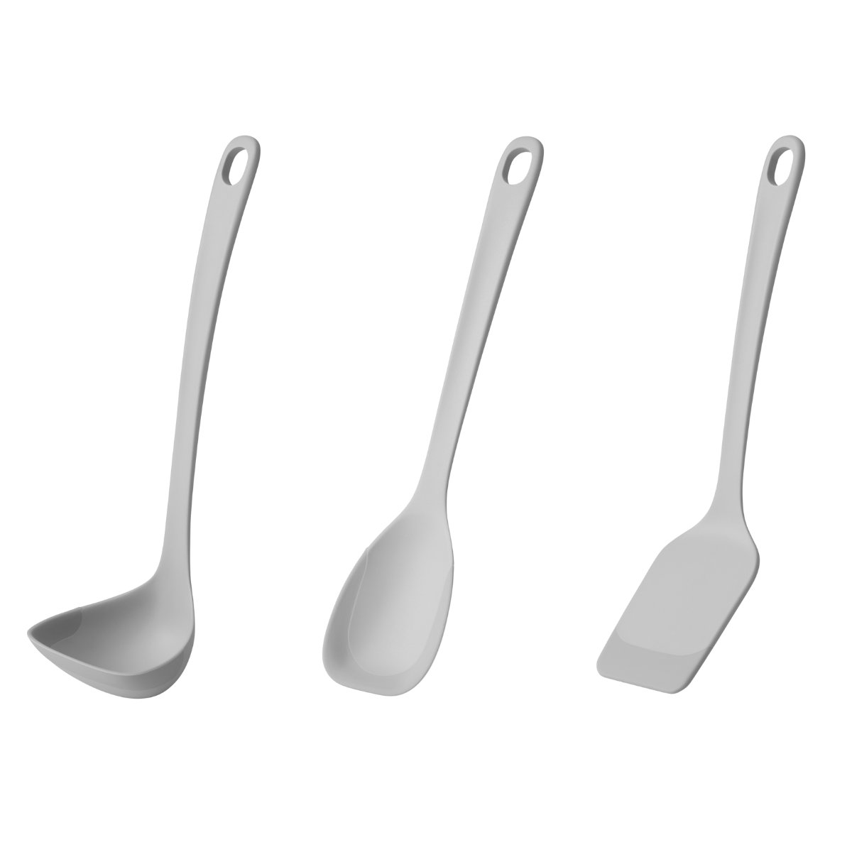 marna マーナ マーナのきほん キッチンツール 3点セット K800 K803 K804 ( お玉 スプーンヘラ ターナー 食洗機対応 シリコン 注ぎやすい レードル 耐熱 おしゃれ かわいい シンプル 滑らない 持ちやすい ) 【グレー】 グレー