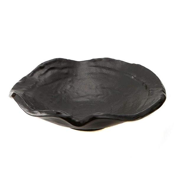 dショッピング |変型丸皿 和食器 黒ゆず 変形皿シリーズ 美濃焼 日本製 