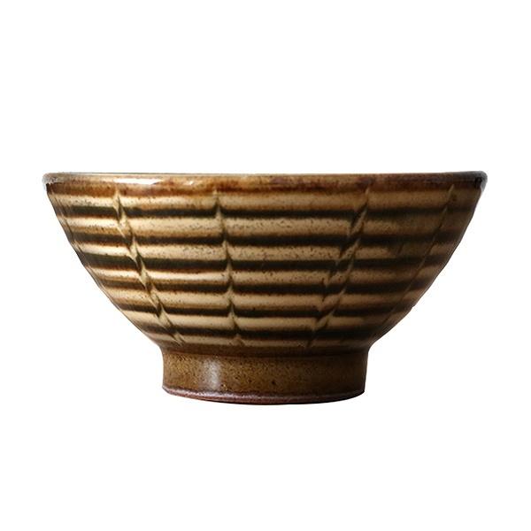 茶碗 300ml ボウル スリップウェア 陶器 食器 洋食器 ( お茶椀 おしゃれ ライスボウル 可愛い モダン 化粧土 ご飯茶碗 和風 ごはん 器 重厚感 ) 【 サークル 】 サークル