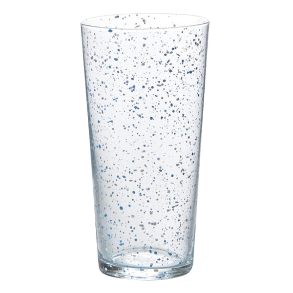 タンブラー L 400ml ガラス スプラッシュ コップ 食器 ブルー （ ガラスタンブラー ガラスコップ ガラス食器 ガラス製 グラス 夏 おしゃれ  大きめ 大きい 大容量 ） 【 ブルー 】