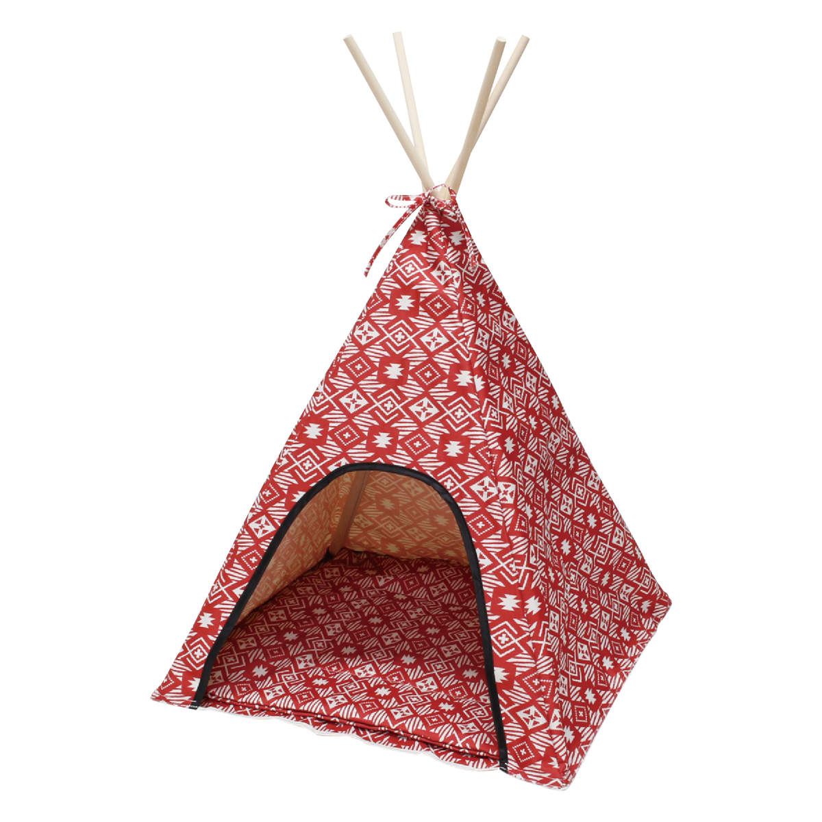 テント ファニーフィールド ティピー L 折りたたみ ( ペットテント ペット用テント ペットハウス 日除け サンシェード ペット用品 コンパクト キャンプ アウトドア 収納 ) 【レッド】 レッド