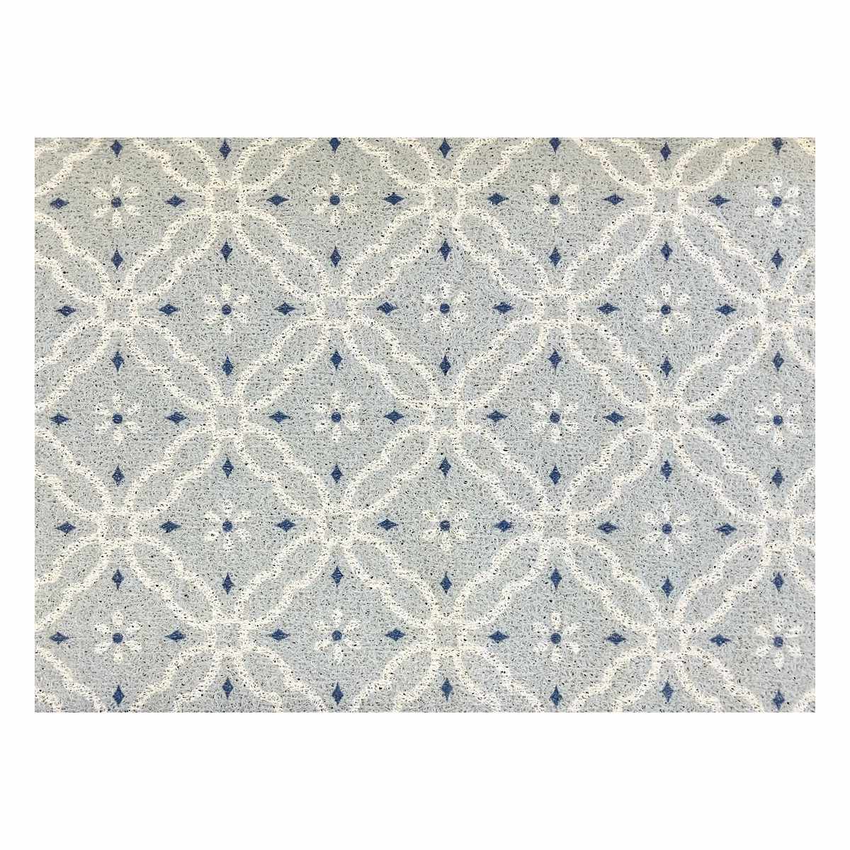 玄関マット ふわふわミニマット 屋内 45×58cm ( 屋外 屋外兼用 泥落とし 洗える 水洗い 滑り止め マット 薄手 幅58cm おしゃれ カフェ ベランダ デッキ テラス 玄関 PVC素材 外用 コンパクト ) 【ライトブルー】 ライトブルー