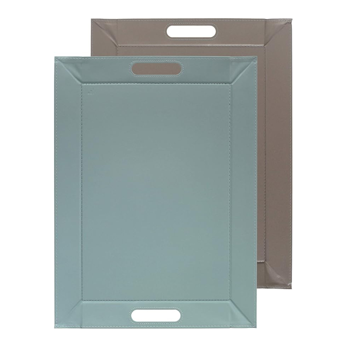 トレー 55×41cm ノンスリップ フリーフォームトレー ランチョンマット リバーシブル ( お盆 すべらない トレイ すべり止め 折りたたみ 盆 両面 マット 滑り止め 一人用 お茶 ) 【アクア×カフェオレ】 アクア×カフェオレ