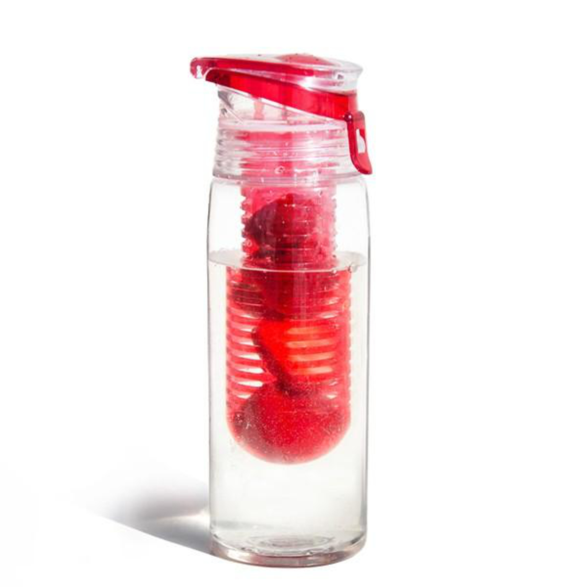 水筒 マグボトル クリアボトル 600ml ウォーターボトル ボトル レッド ( フルーツ 食洗機対応 フレーバーウォーター 食洗機OK スポーツ ジム オフィス インフューザー付 カラフル おしゃれ スタイリッシュ ) 【クリアレッド】 クリアレッド