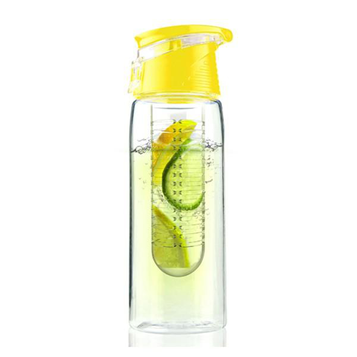 水筒 マグボトル クリアボトル 600ml ウォーターボトル ボトル レッド ( フルーツ 食洗機対応 フレーバーウォーター 食洗機OK スポーツ ジム オフィス インフューザー付 カラフル おしゃれ スタイリッシュ ) 【イエロー】 イエロー