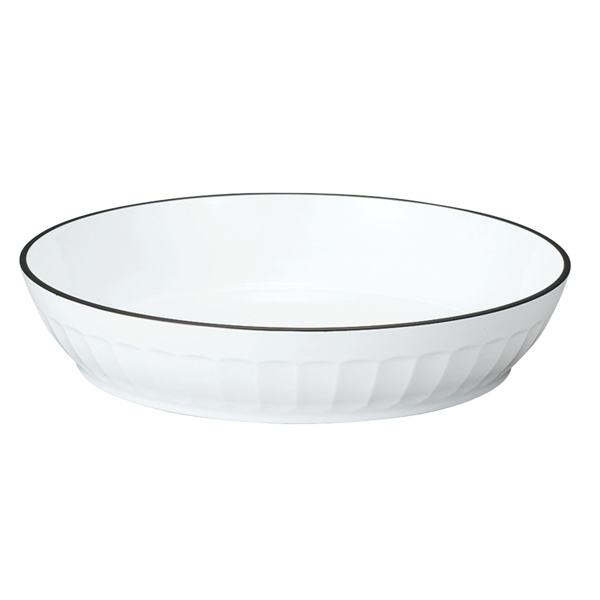 プレート グルーブサークルプレート ナチュール ( 21cm 電子レンジ対応 食洗機対応 日本製 丸 ラウンド カレー パスタ 深皿 皿 お皿 食器 北欧風 おしゃれ かわいい 北欧 ナチュラル ) 【ホワイト】 ホワイト