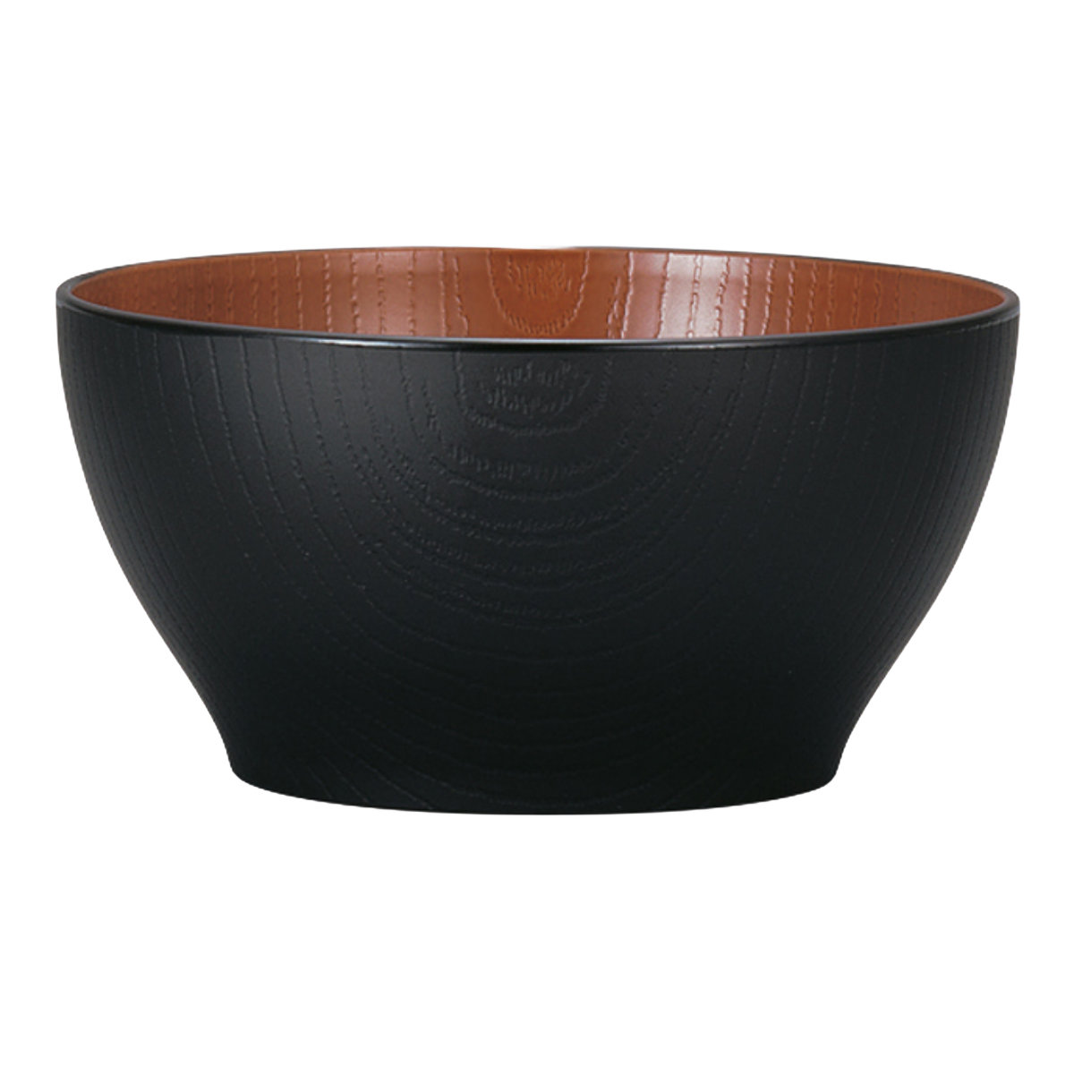 ボウル レンジ欅木目ボウル 小 ナチュール ( 12cm 電子レンジ対応 食洗機対応 樹脂製 日本製 鉢 器 うつわ 食器 おしゃれ 和モダン 和風 ナチュラル 木目調 ) 【ブラック×ブラウン】 ブラック×ブラウン