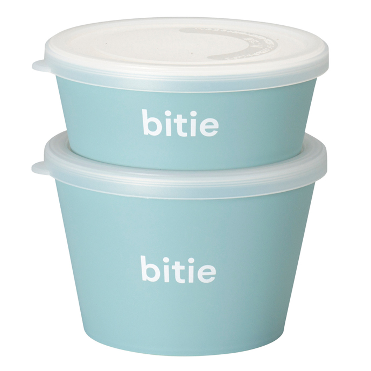 保存容器 bitie デリカップセット 2個組 S L 300ml 500ml ( ランチボックス フードコンテナ 抗菌 食洗機対応 レンジ対応 日本製 お弁当箱 シール容器 2個セット 食洗機OK レンジOK フルーツケース スタッキング ) 【ブルー】 ブルー