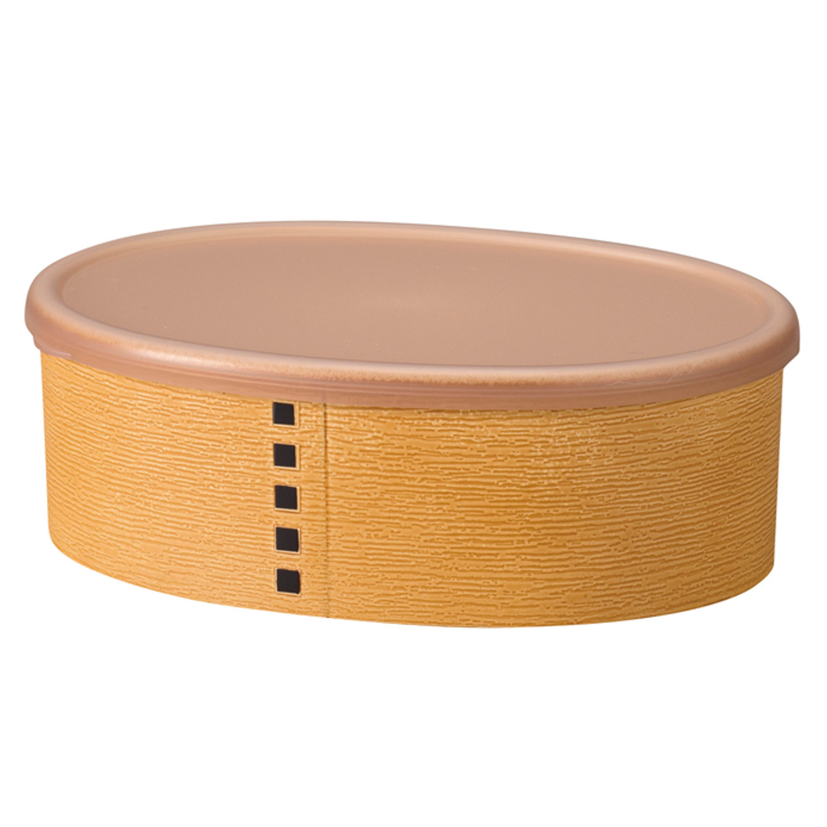 保存容器 わっぱ保存容器 小判 450ml ( ランチボックス 弁当箱 曲げわっぱ風 プラスチック 食洗機対応 レンジ対応 日本製 お弁当箱 シール容器 フードコンテナ 食洗機OK レンジOK お手入れしやすい 和風 ) 【白木】 白木