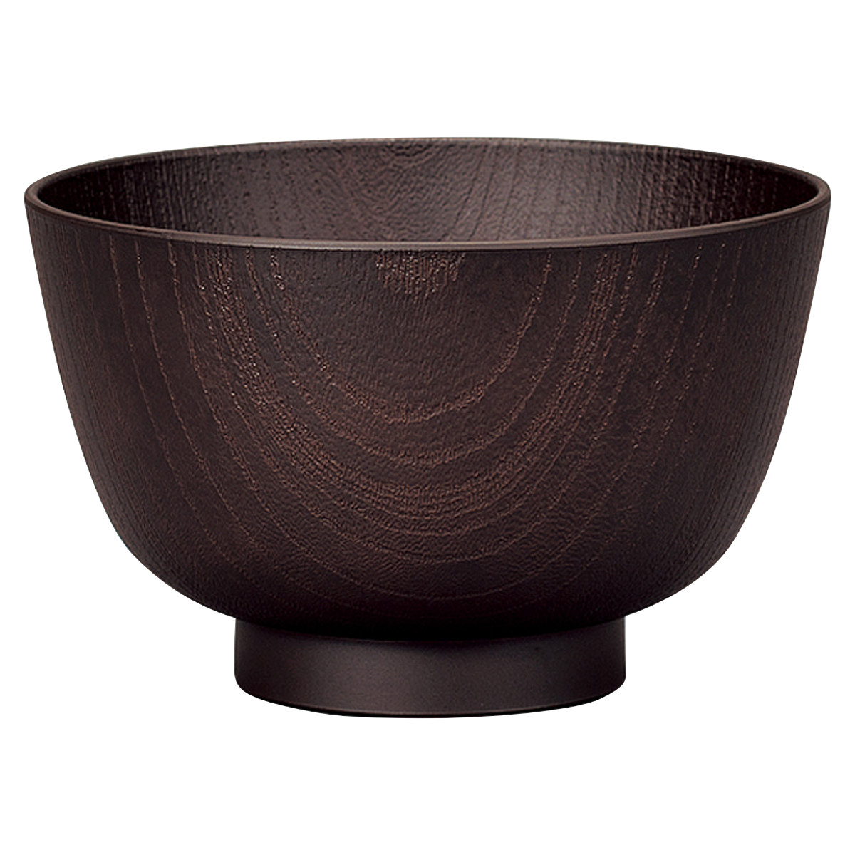 汁椀 レンジ京型欅杢目汁椀 ( 400ml 電子レンジ対応 食洗機対応 樹脂製 日本製 お椀 おわん 食器 おしゃれ 和モダン 和風 ナチュラル カフェ風 ) 【ダークブラウン】 ダークブラウン