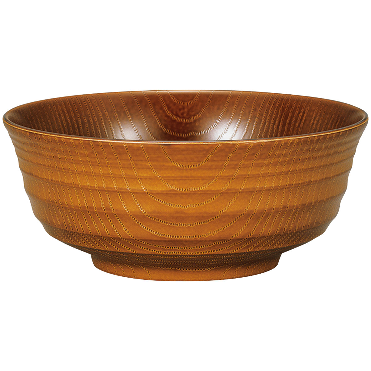 麺鉢 レンジ千段欅杢目麺鉢 ( 電子レンジ対応 食洗機対応 樹脂製 日本製 うどん そば 鉢 ラーメン鉢 ラーメン 器 うつわ 麺 丼 どんぶり 丼物 ボウル おしゃれ 和モダン 和風 ナチュラル カフェ風 ) 【ライトブラウン】 ライトブラウン