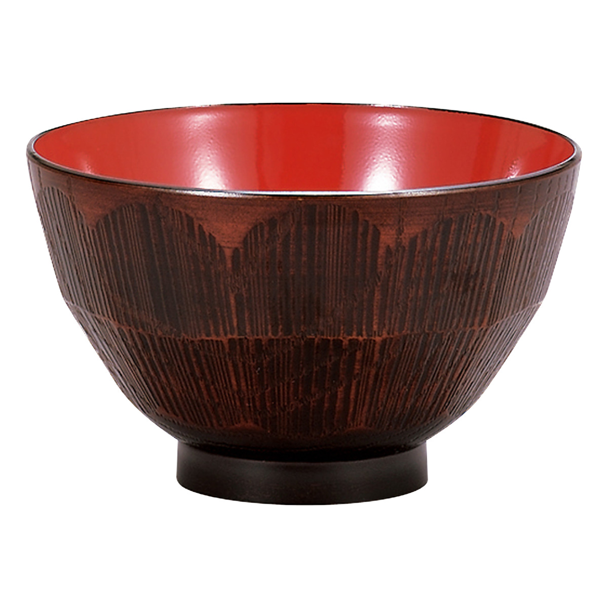 汁椀 レンジはつり大汁椀 栃木目 ( 12cm 410ml 電子レンジ対応 食洗機対応 日本製 おわん お椀 食器 木目調 和風 和モダン シック おしゃれ )