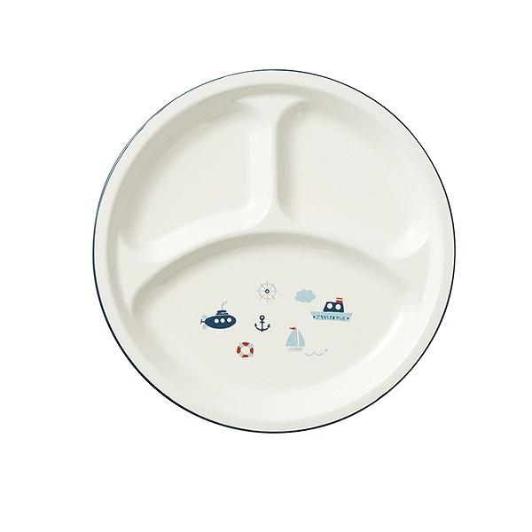 ランチプレート 23cm Lovely Kids 合成漆器 食器 日本製 ( お皿 食洗機対応 電子レンジ対応 子ども用 仕切皿 子供用 子供 用 子ども うつわ 器 ) 【 マリン 】 マリン