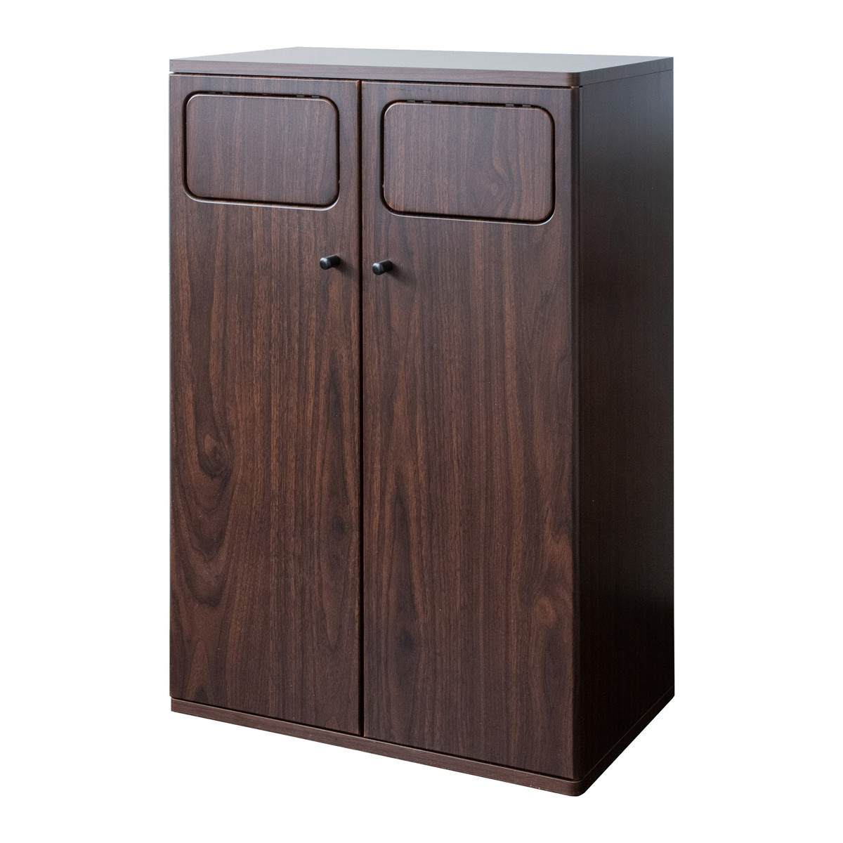 ゴミ箱 90L ダブルプッシュダストボックス Empro ( ごみ箱 エンプロー ダストボックス ごみばこ プッシュ式 45L×2 分別 45l 45L 2個 90L 90リットル 90l 木目 ワンプッシュ おしゃれ シンプル 天板 ) 【ブラウン】 ブラウン