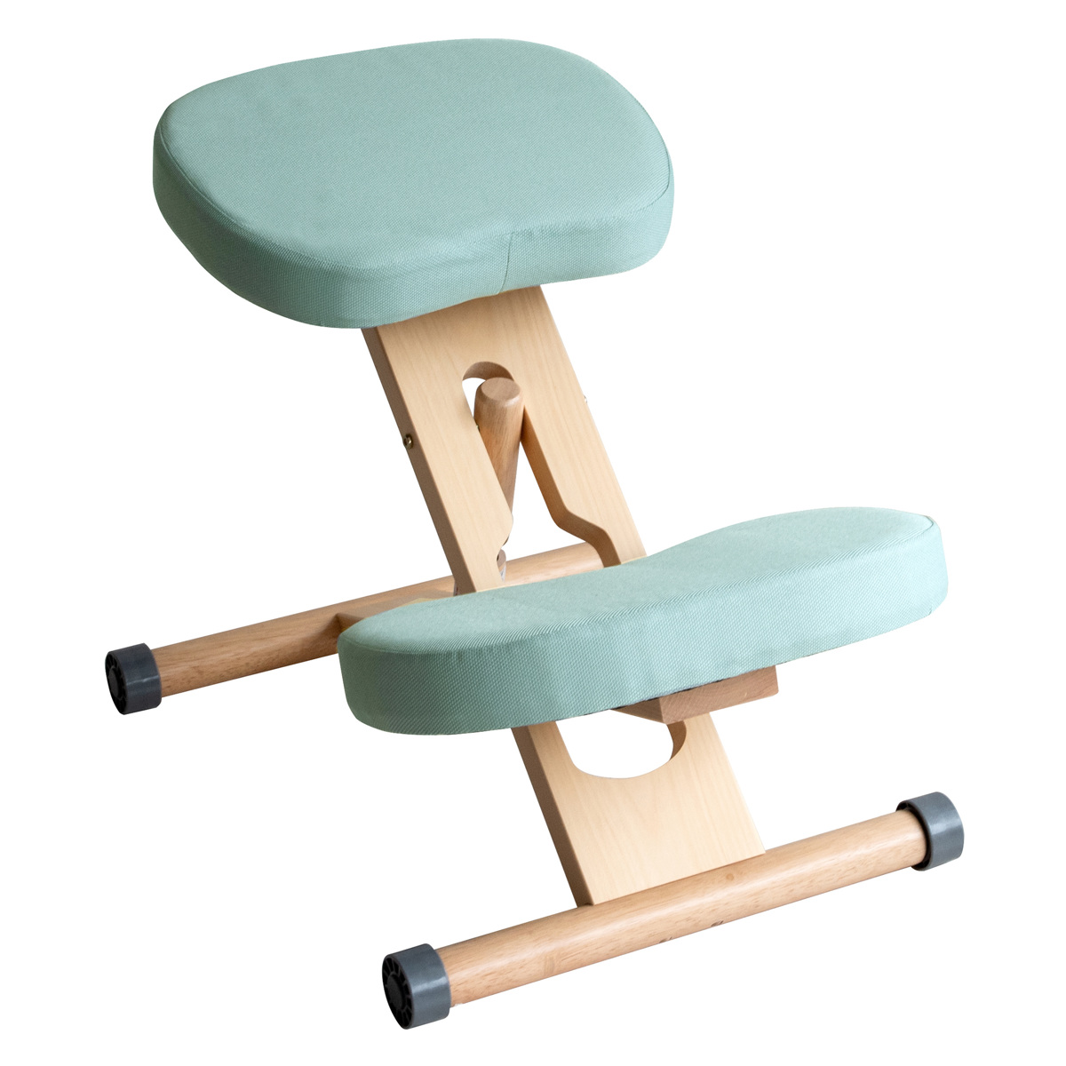 学習チェア 椅子 ナチュラルフレーム 補助クッションなしタイプ プロポーションチェアキッズ ( 学習椅子 子ども キッズ 姿勢 高さ調節 天然木 勉強椅子 集中力 リビング学習 キャスター付き 無段階調節 学習机 イス いす ) 【ライトグリーン】 ライトグリーン