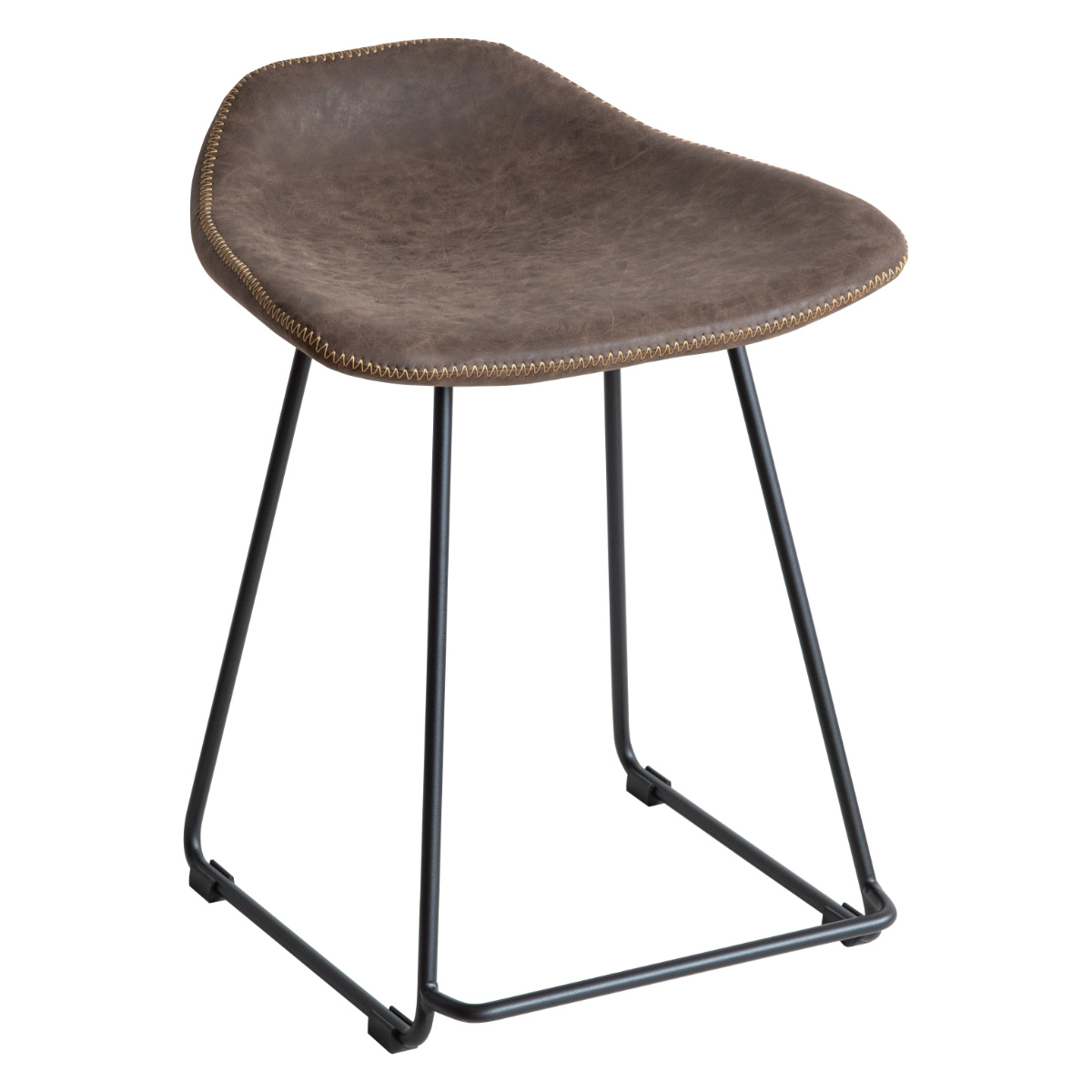 スツール 座面高45cm Filant ( チェア 背もたれなし スチール PUレザー チェアー イス 椅子 いす ダイニングチェア 腰掛け 玄関 デスクチェア 来客用 キッチン おしゃれ リビング デスク 食卓 サブチェア ) 【ブラウン】 ブラウン