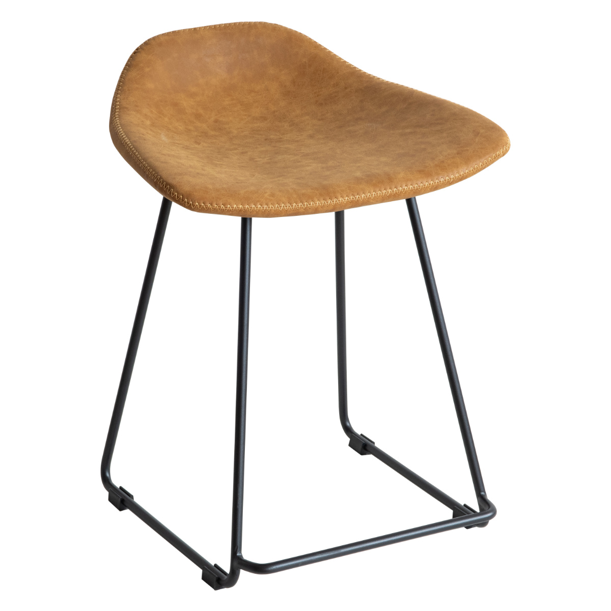 スツール 座面高45cm Filant ( チェア 背もたれなし スチール PUレザー チェアー イス 椅子 いす ダイニングチェア 腰掛け 玄関 デスクチェア 来客用 キッチン おしゃれ リビング デスク 食卓 サブチェア ) 【キャメル】 キャメル