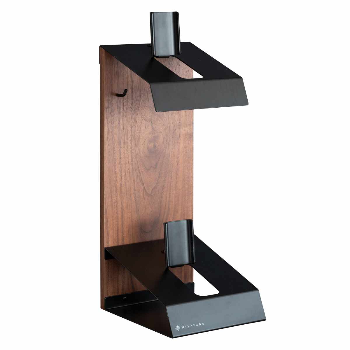 ヘルメットスタンド 幅24cm 2段 ディスプレイラック GALEA ( ディスプレイ ラック バイク ヘルメット 棚 収納 卓上 スタンド ブラック ホワイト ) 【ブラック×ブラウン】 ブラック×ブラウン