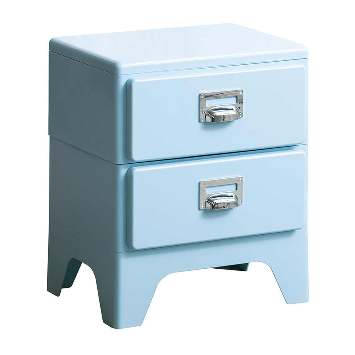 チェスト 2段 多段チェスト Cran 幅39.5×奥行31×高さ48cm プラスチック 完成品 ( 収納 収納ケース 収納チェスト スリム タンス 引き出し プラスチックチェスト 衣装収納 衣類収納 リビング レトロ かわいい 可愛い ) 【ライトブルー】 ライトブルー