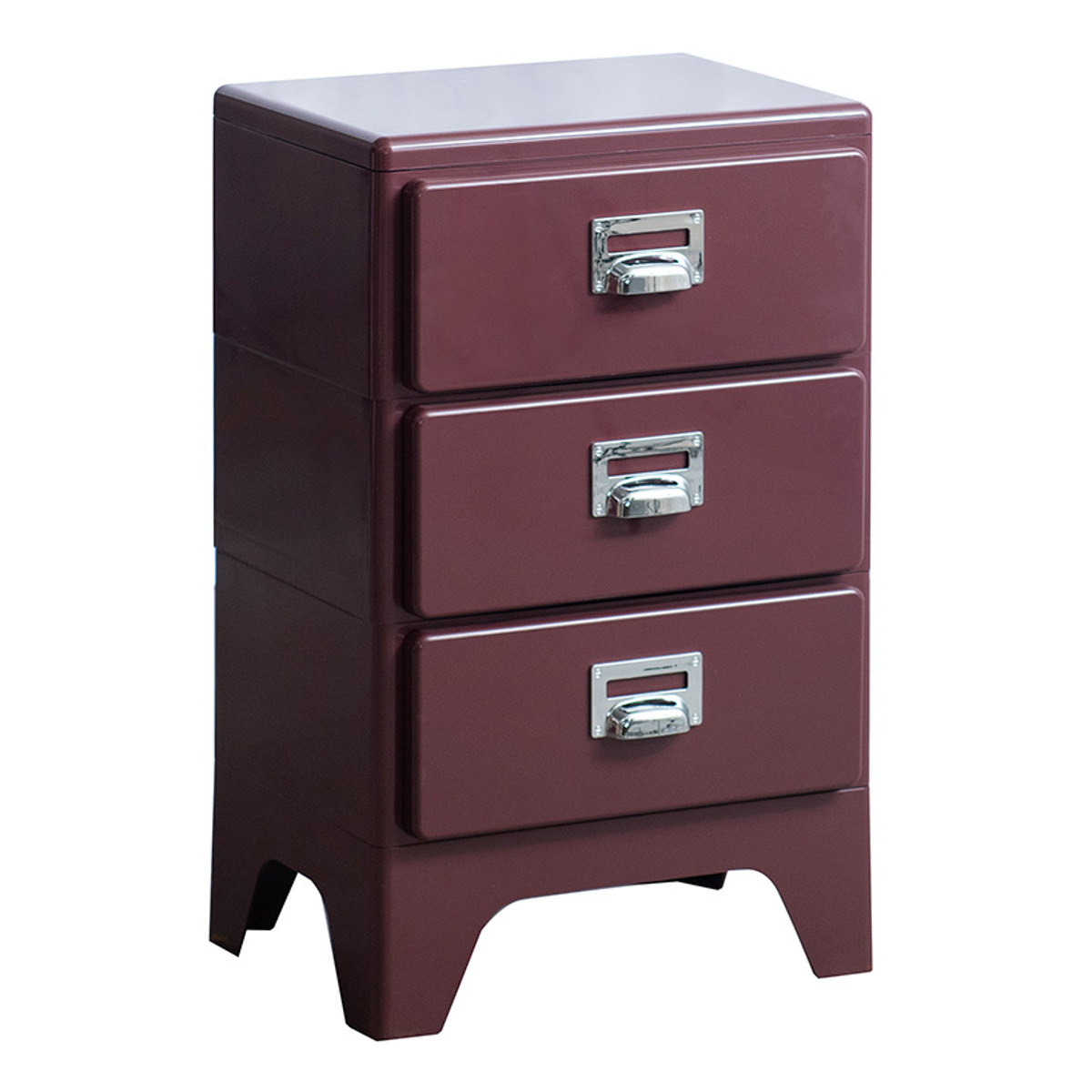 チェスト 3段 多段チェスト Cran 幅39.5×奥行き31×高さ64.5cm プラスチック 完成品 ( 収納 収納ケース 収納チェスト スリム タンス 引き出し プラスチックチェスト 衣装収納 衣類収納 リビング レトロ かわいい 可愛い ) 【ワイン】 ワイン