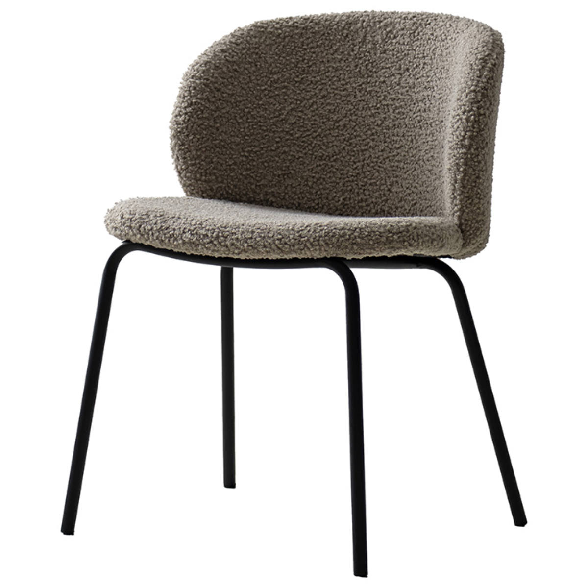 ダイニングチェア 座面高46cm 2脚セット Kerin ブークレ生地 Signature Studio ( チェア ダイニング イス 椅子 天然木 食卓椅子 肘なし アームレス ウレタン いす 食卓 リビング リビングチェア ファブリック クッション座面 ) 【グレージュ】 グレージュ