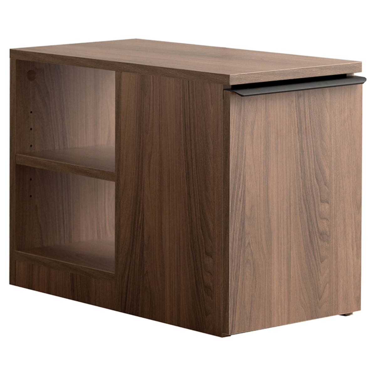 サイドテーブル 高さ45cm ゴミ箱付き NotT 木製 Signature Studio ( ソファサイド ベッドサイド ミニテーブル 木目調 ごみ箱 20L キャスター付き 収納 棚 テーブル 雑貨 小物 本 雑誌 A4 ダストボックス 幅65cm 奥行30cm ) 【ブラウン】 ブラウン