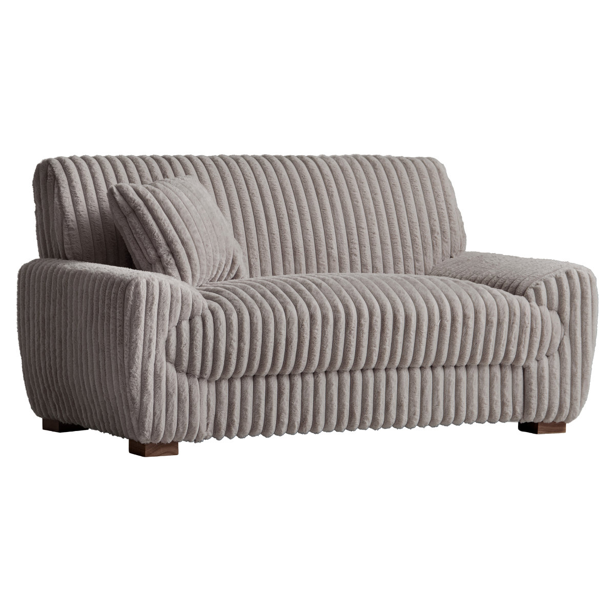 ソファ 幅148cm 2人掛け Meissa Signature Studio ( リビングソファ sofa ブークレ コーデュロイ ウレタン ポケットコイル 座面 広い 完成品 クッション付き 木脚 天然木 ダイニングソファ ソファー ファブリック ) 【コーデュロイグレー】 コーデュロイグレー