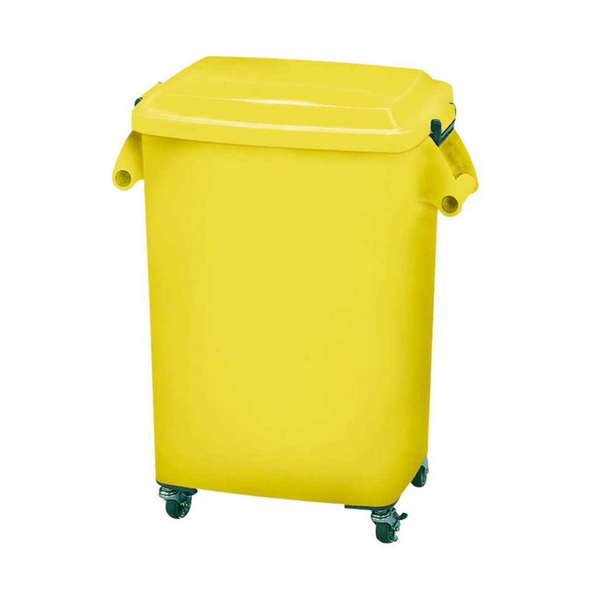 ゴミ箱 70L 厨房ペール キャスター付 業務用 ( 法人限定 ごみ箱 ダストボックス 厨房 飲食 大容量 キャスター付き 70リットル ふた付き 生ゴミ 飲食店 屑入れ 屋内用 屋内 ) 【イエロー】 イエロー