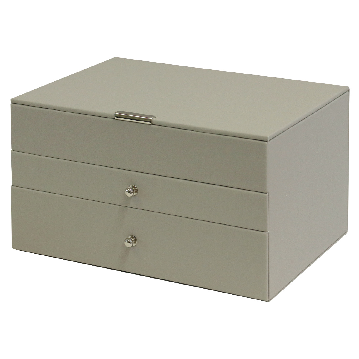 アクセサリーケース ジュエリーボックス Gage 3段 ( 収納 ジュエリー レザー調 アクセサリーボックス ボックス 仕切り ピアス 指輪 リング イヤリング 腕時計 ネックレス おしゃれ ベルベット ) 【サンドベージュ】 サンドベージュ