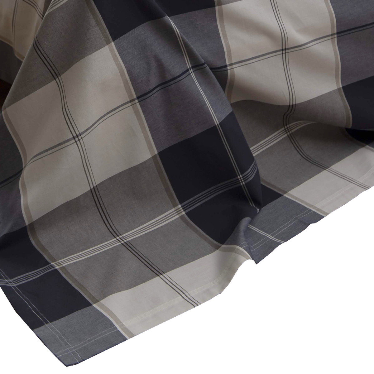 マルチカバー Fab the Home L 210×270cm アクロス 綿100% チェック柄 ( ソファカバー ベッドカバー フリークロス テーブルクロス 長方形 チェック ツイル織り コットン 接ぎ目なし ステッチ仕上げ ナチュラル )