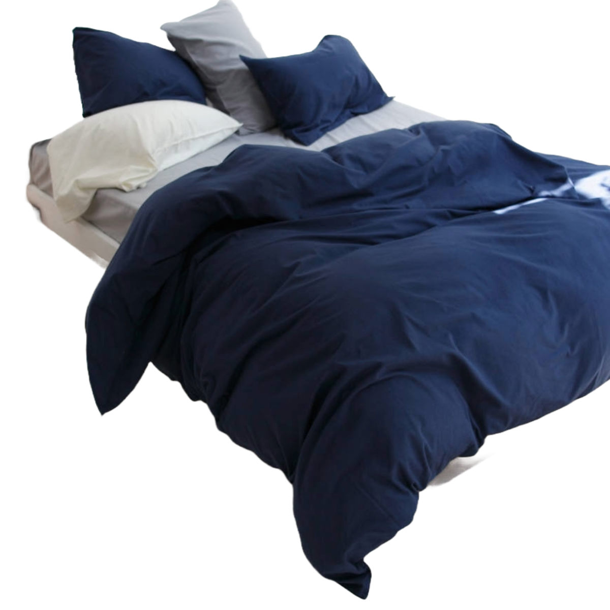 掛け布団カバー Fab the Home ダブル コットンフランネル 綿100% ( ファブザホーム 布団カバー かけ布団カバー 掛けふとんカバー 掛けカバー 寝具 起毛素材 綿 継ぎ目なし 型崩れ 防止 ) 【ネイビー】 ネイビー