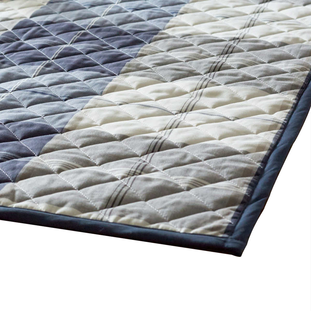 ラグ Fab the Home 130×190cm アクロス 洗える ( ラグマット カーペット 絨毯 アクセントラグ マット キルトラグ キルティング ホットカーペット 床暖 対応 洗濯できる インテリア チェック ブロックチェック )