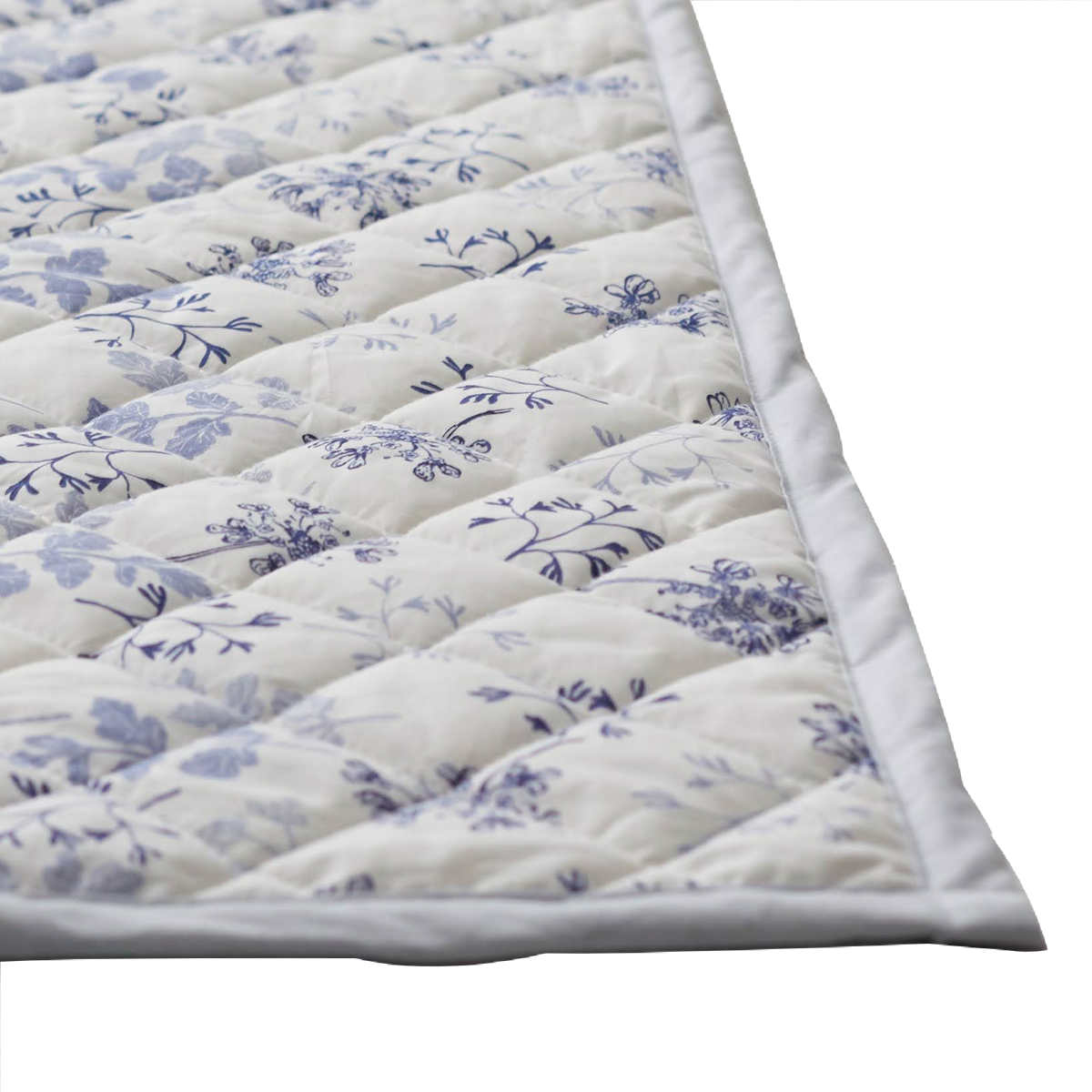 ラグ Fab the Home 190×190cm ハーベスト 洗える ( ラグマット カーペット 絨毯 アクセントラグ マット キルトラグ キルティング ホットカーペット 床暖 対応 洗濯できる インテリア 小花柄 花柄 ) 【ブルー】 ブルー