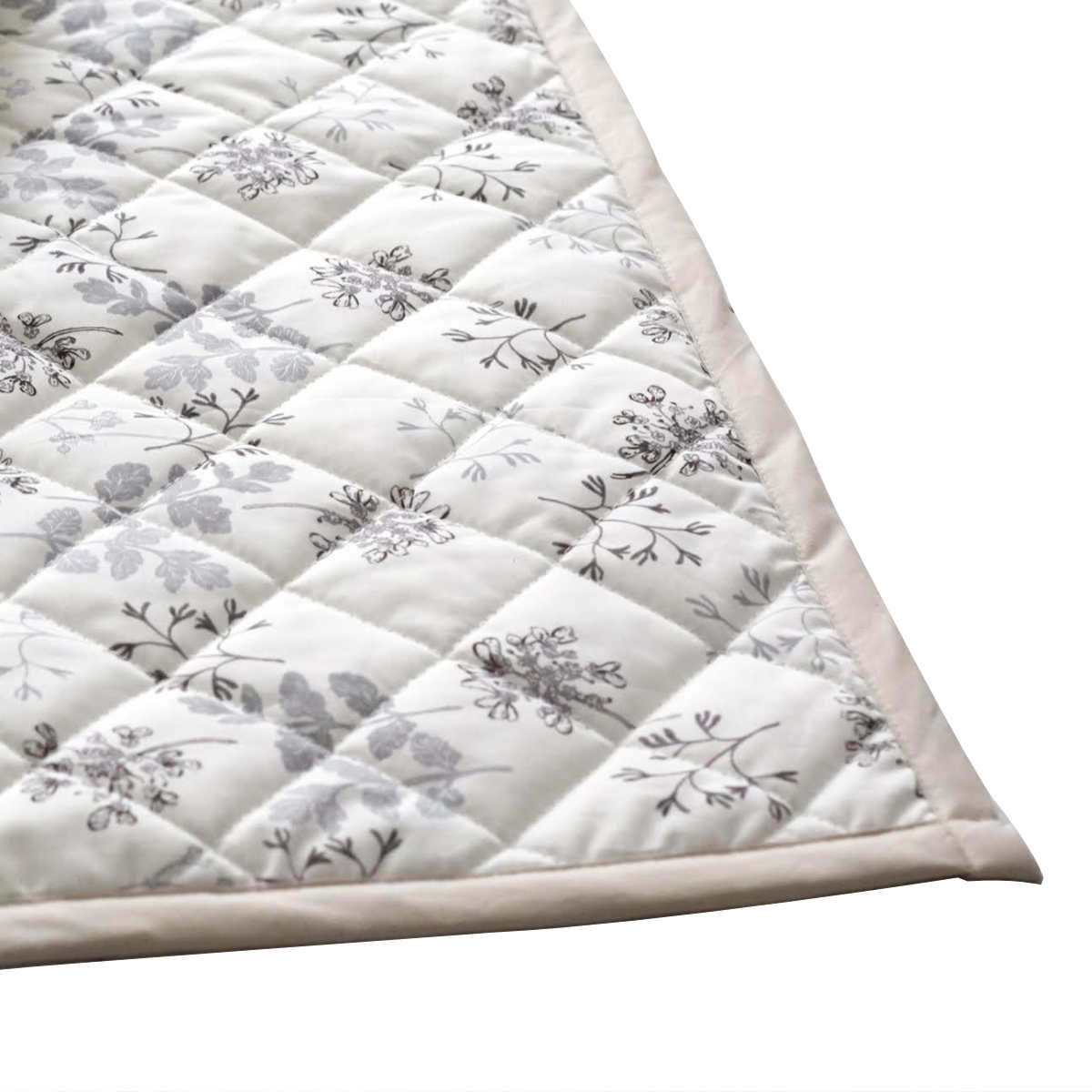 ラグ Fab the Home 190×240cm ハーベスト 洗える ( ラグマット カーペット 絨毯 アクセントラグ マット キルトラグ キルティング ホットカーペット 床暖 対応 洗濯できる インテリア 小花柄 花柄 ) 【グレー】 グレー