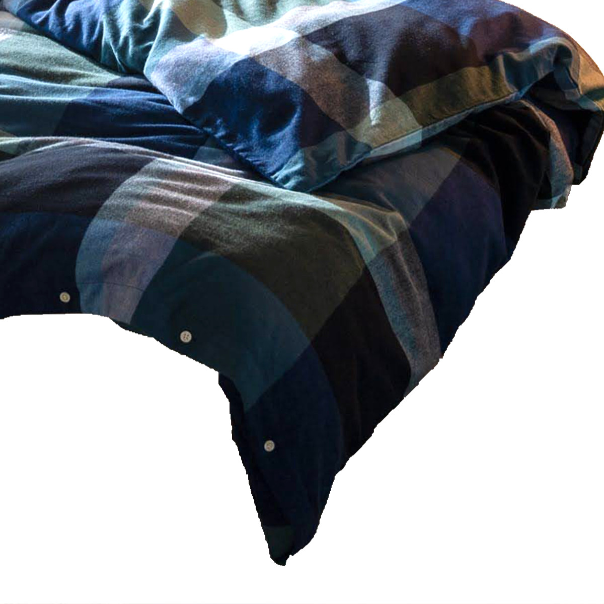 掛け布団カバー Fab the Home シングル ノクターン ふんわり起毛 綿100% ( ファブザホーム 布団カバー かけ布団カバー 掛けふとんカバー コットン 綿 微起毛 ブロックチェック 寝具 裾ボタン )