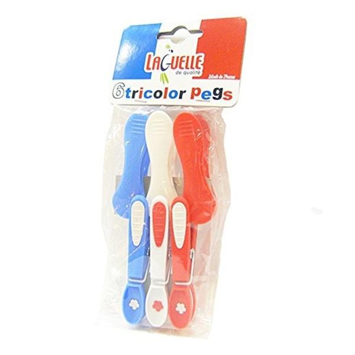洗濯ピンチ 洗濯バサミ Laguelle トリコロールピンチ 6個入 ( クリップ 洗濯ばさみ 衣類用ピンチ 洗濯用品 )