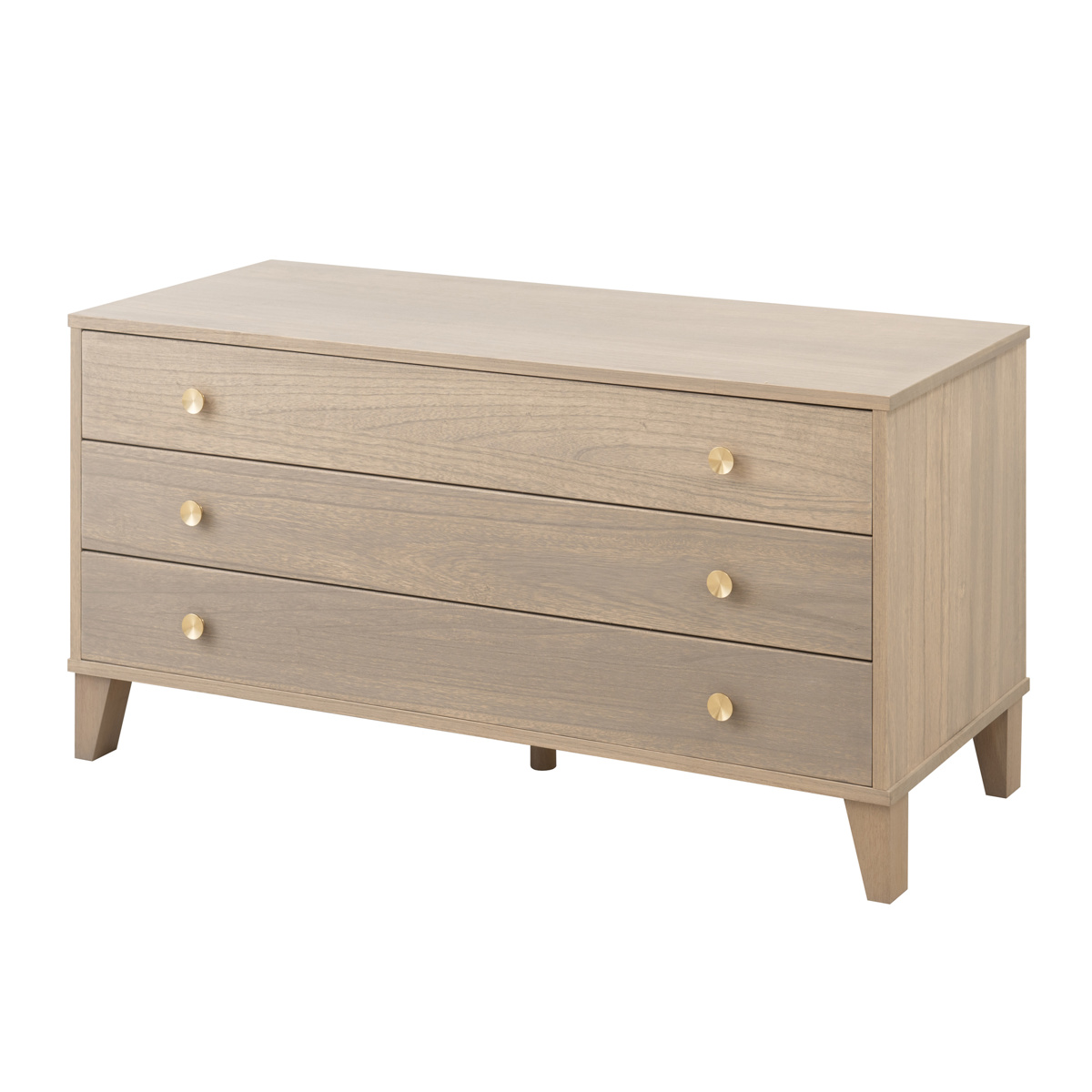 桐 脚付き洋風チェスト 幅100cm 3段 真鍮取っ手 積み重ね 日本製 ( チェスト 脚付 洋風 天然木 防虫 調湿 完成品 着物収納 桐たんす たとう紙 総桐 三杯 真鍮 ナチュラル ブラウン グレー ) 【グレー】 グレー