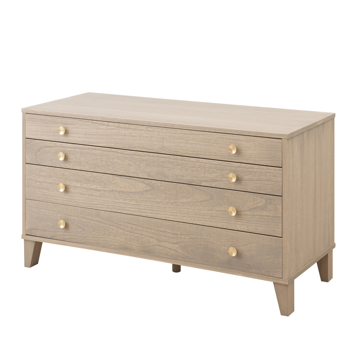 桐 脚付き洋風チェスト 幅100cm 4段 真鍮取っ手 積み重ね 日本製 ( チェスト 脚付 洋風 天然木 防虫 調湿 完成品 着物収納 桐たんす たとう紙 総桐 四杯 真鍮 ナチュラル ブラウン グレー ) 【グレー】 グレー