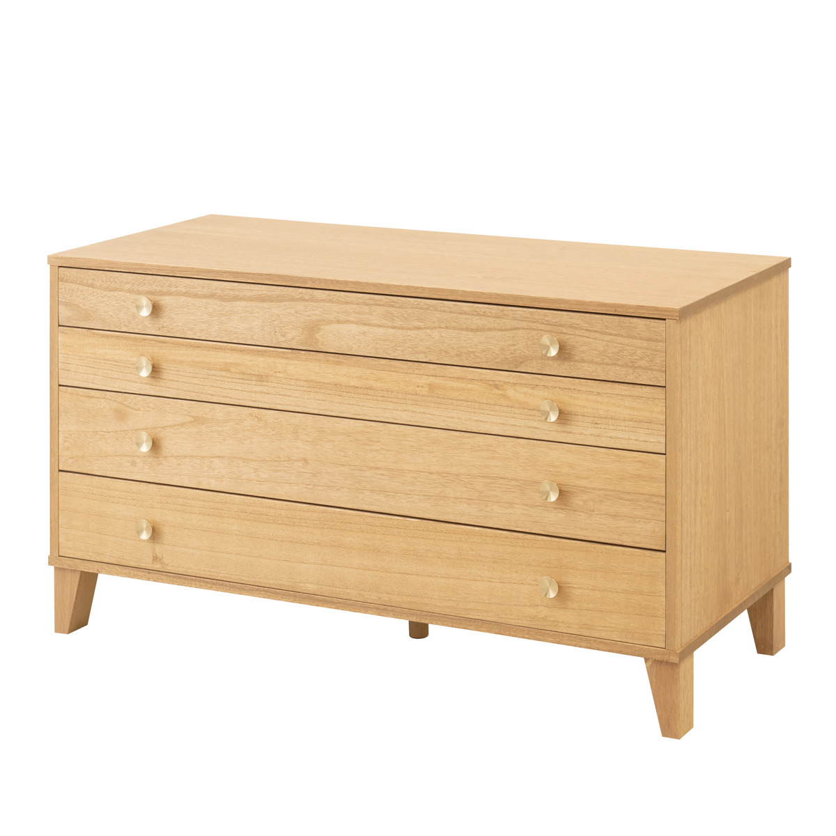 桐 脚付き洋風チェスト 幅100cm 4段 真鍮取っ手 積み重ね 日本製 ( チェスト 脚付 洋風 天然木 防虫 調湿 完成品 着物収納 桐たんす たとう紙 総桐 四杯 真鍮 ナチュラル ブラウン グレー ) 【ナチュラル】 ナチュラル