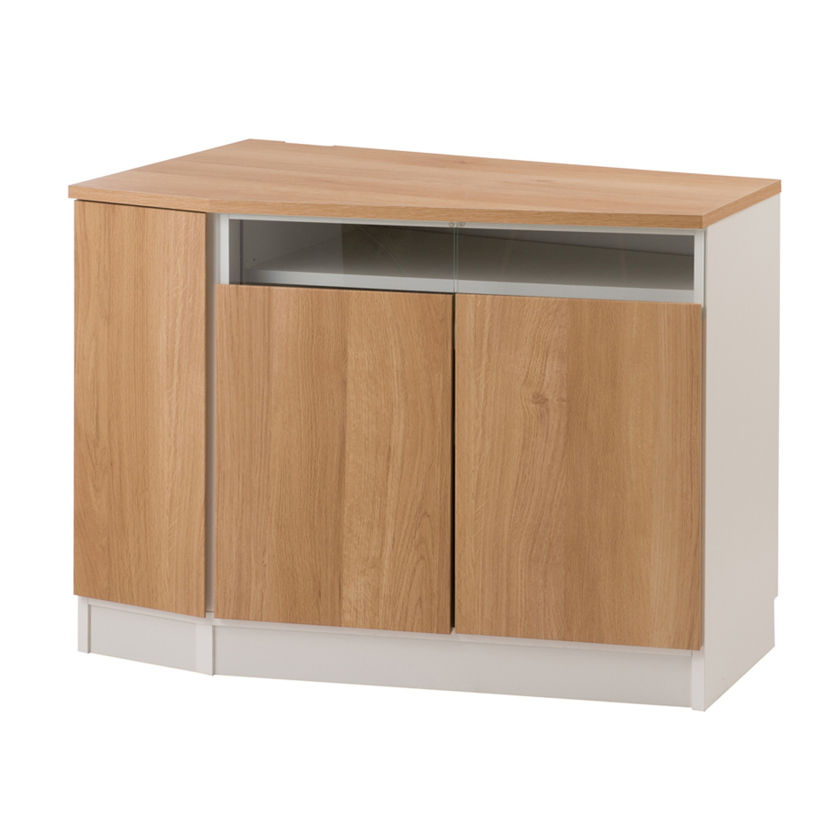 コーナーキャビネット 左壁付け 幅99.5cm カウンター下収納 GYMシリーズ 日本製 完成品 ( キャビネット コーナー ジムシリーズ 組み合わせ カウンター下 左壁 壁寄せ 薄型 奥行スリム テレビ台 キッチン収納 可動棚 )