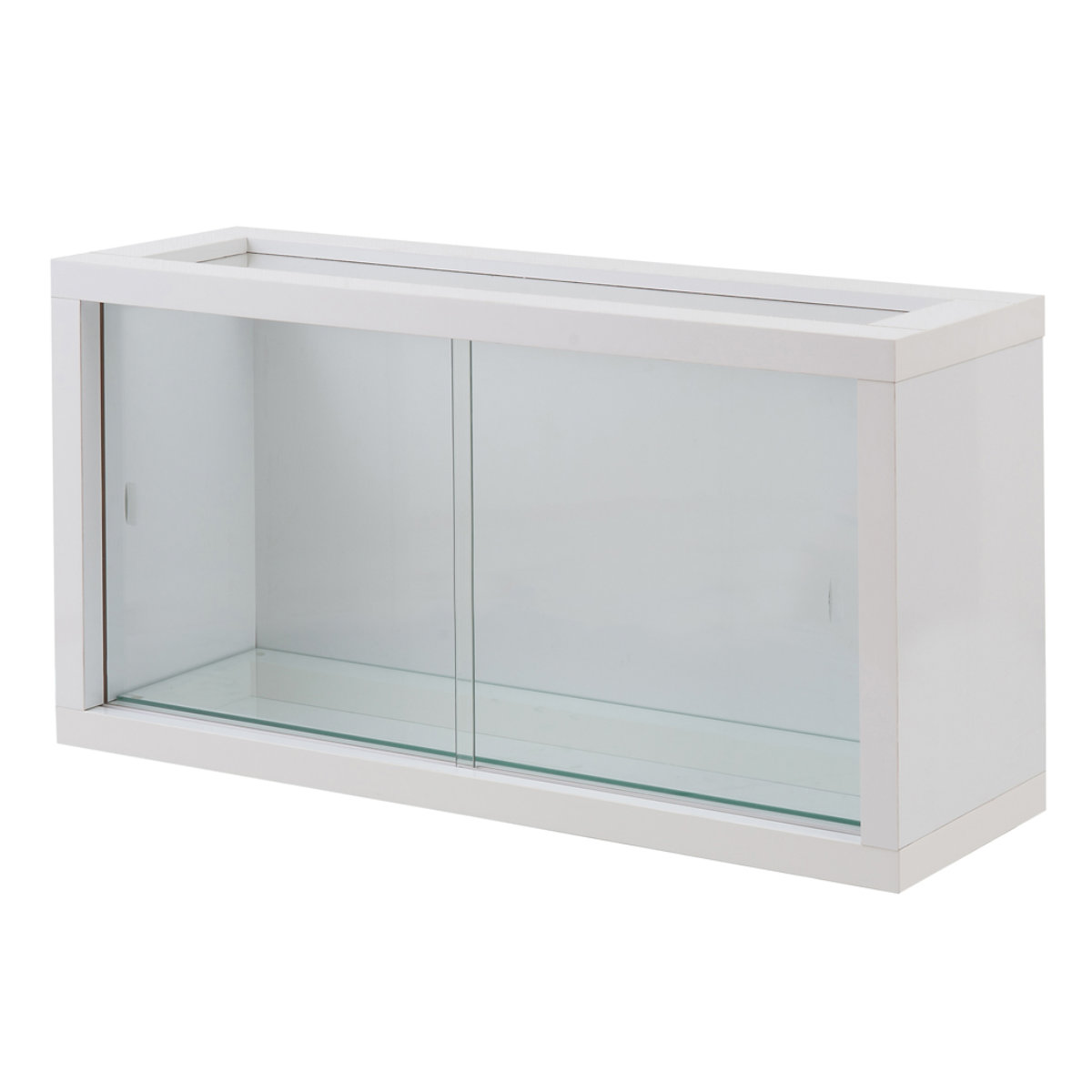 コレクションボード オープンタイプ 幅90cm 艶有り仕上げ ( recta コレクションラック ディスプレイ 収納 棚 引出し 艶あり 組み合わせ ガラス天板 ハイグロス仕上げ 引き戸 ホワイト 奥行スリム 薄型 )