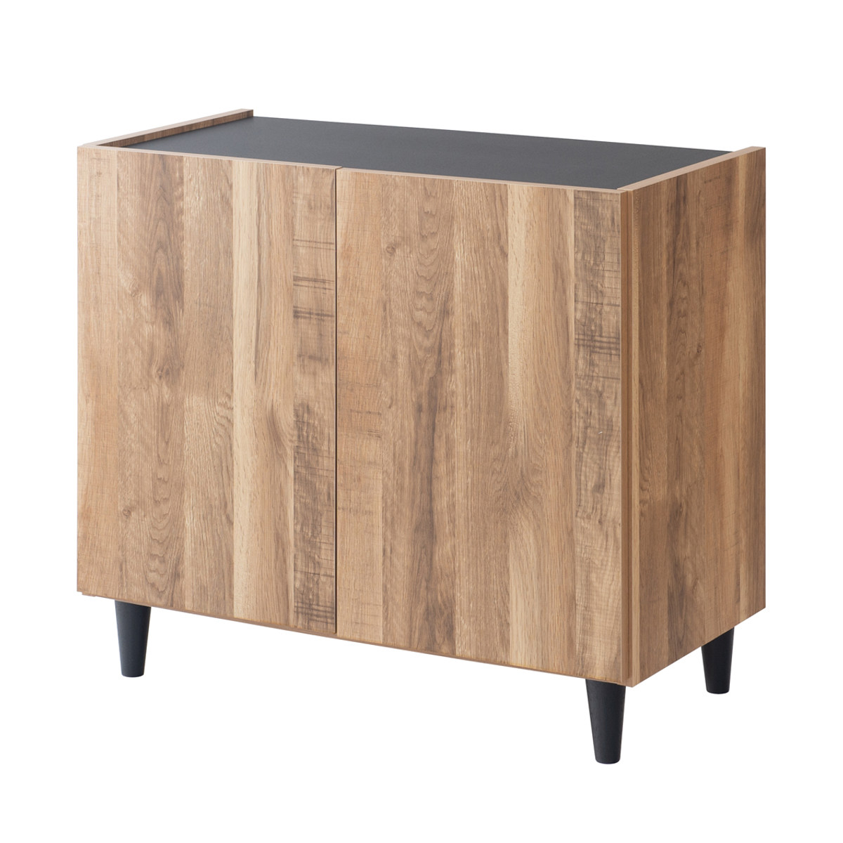 リビングボード 幅80cm 脚付き 可動棚 日本製 完成品 ( BRASH 棚 ラック 収納 ルーター収納 A4対応 リビング収納 テレビボード 食器棚 配線穴 ヴィンテージ調 ナチュラル ブラウン ) 【ナチュラル】 ナチュラル