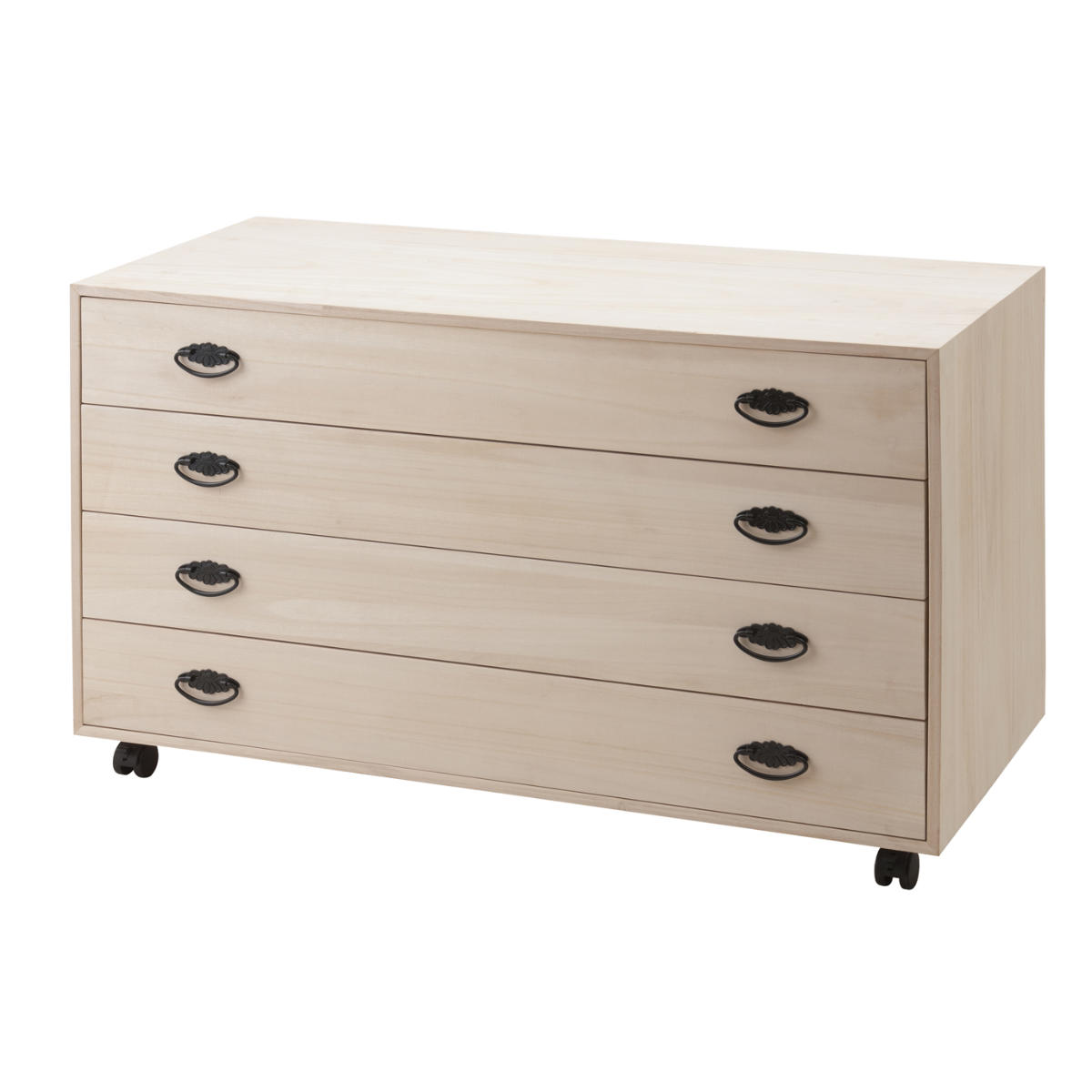 桐タンス 幅99.5cm 4段 総桐 日本製 キャスター付 ( 桐チェスト 桐たんす タンス たんす 箪笥 桐箪笥 着物収納 完成品 和箪笥 桐 チェスト 桐衣装ケース 桐衣装箱 国産 着物 衣類収納 四段 キャスター )