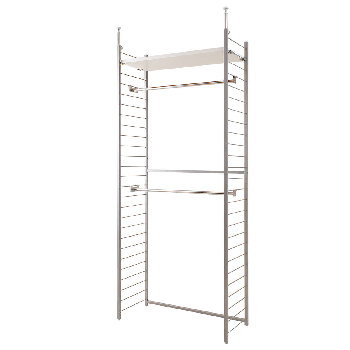 突っ張り 間仕切りワードローブ 幅90cm 背板無し ホワイト ( 突っ張り収納 ハンガーラック ワードローブ 収納 突っ張り式 突っぱり ツッパリ 洋服 ウォークインクローゼット 間仕切り ) 【ホワイト】 ホワイト