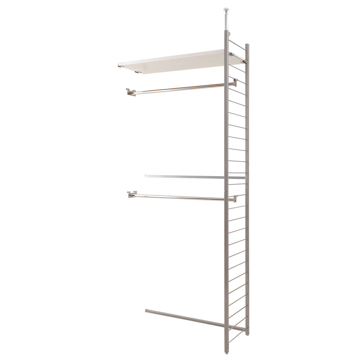 突っ張り 間仕切りワードローブ 幅88cm 連結用 背板無し ホワイト ( 突っ張り収納 ハンガーラック ワードローブ 収納 ハンガー 突っ張り式 突っぱり ツッパリ 洋服 ウォークインクローゼット 間仕切り 連結 ) 【ホワイト】 ホワイト