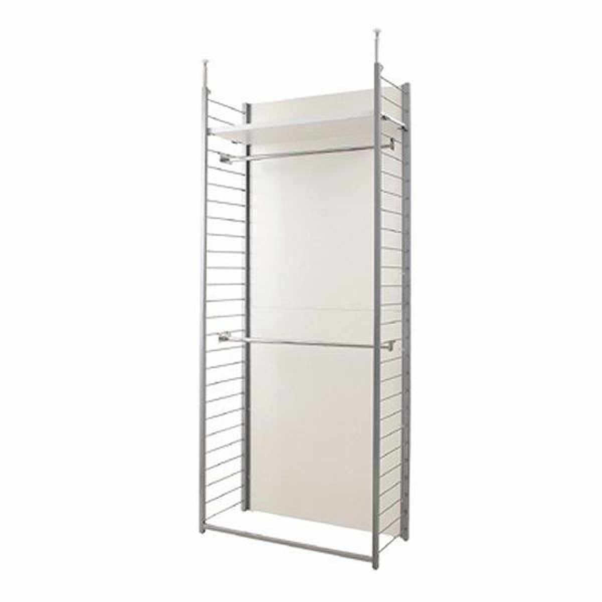 突っ張り 間仕切りワードローブ 本体用 幅90cm 背板付き 日本製 ( 突っ張り収納 ハンガーラック ワードローブ つっぱり クローゼット 収納 ハンガー 突っ張り式 突っぱり ツッパリ 洋服 間仕切り 物置 納戸 ) 【ホワイト】 ホワイト
