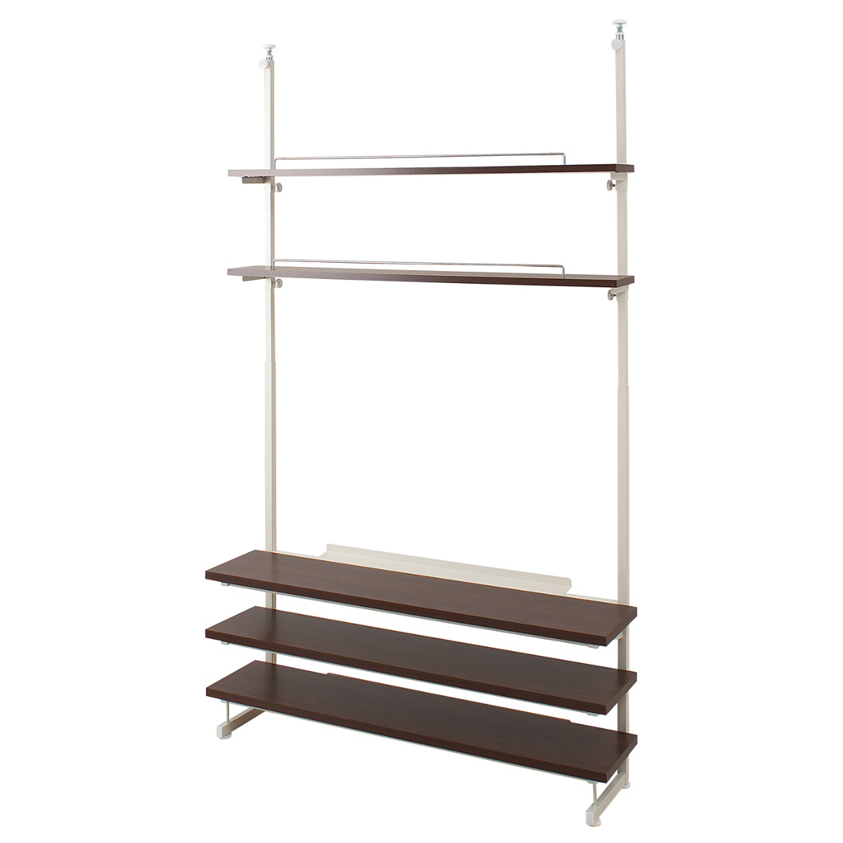 突っ張り 薄型TVラック 幅119.5cm 日本製 ( 突っ張りラック テレビ台 テレビラック テレビスタンド 棚 壁面 壁面収納 収納 つっぱり ラック スタンド 薄型 TVラック スリム 40インチ 42インチ 46インチ ) 【ダークブラウン】 ダークブラウン